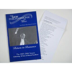 New Philharmonic New Jersey Orchestra Program 2005 Leon Hyman Berlinsky Baksht